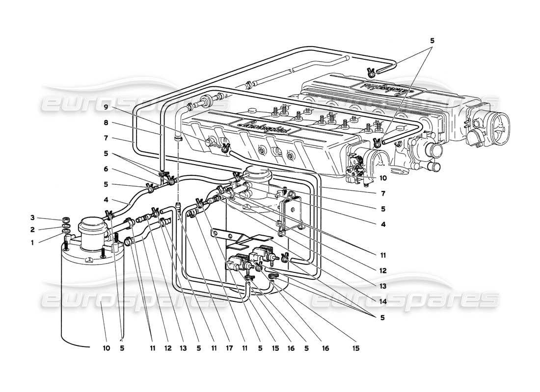 lamborghini diablo 6.0 (2001) kraftstoffsystem teilediagramm