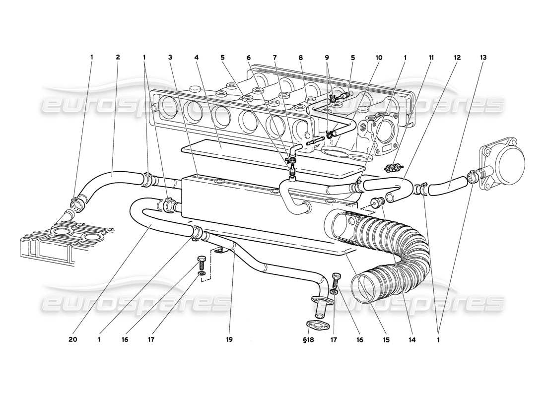 lamborghini diablo 6.0 (2001) teilediagramm des motoröl-entlüftungssystems