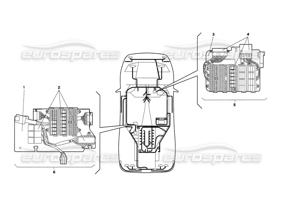 lamborghini diablo 6.0 (2001) teilediagramm des elektrischen systems