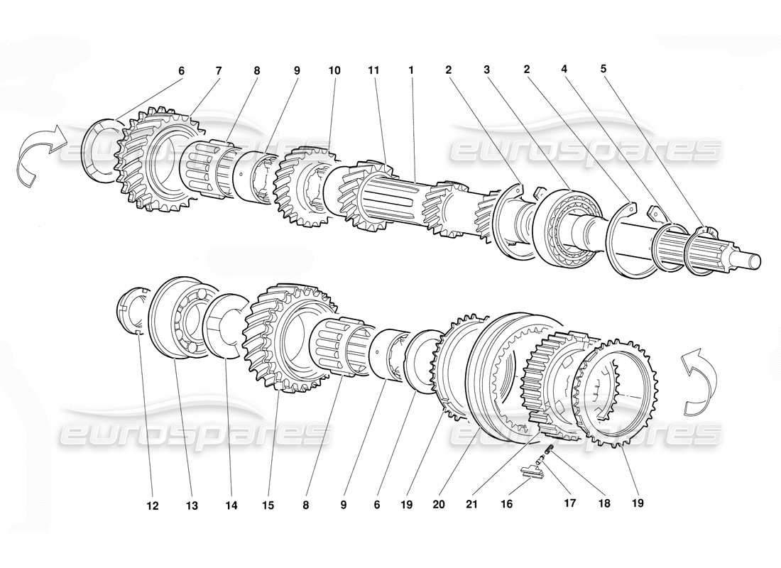 lamborghini diablo (1991) teilediagramm hauptwelle