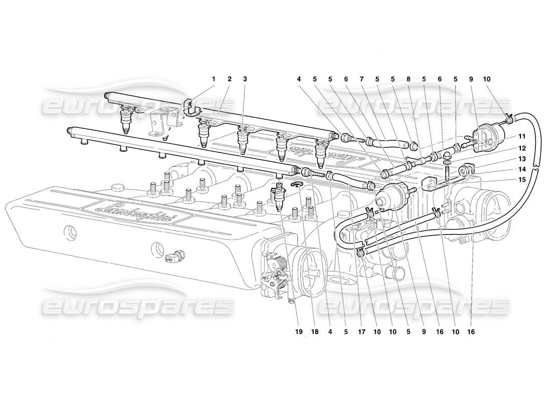 lamborghini diablo sv (1997) kraftstoffsystem teilediagramm