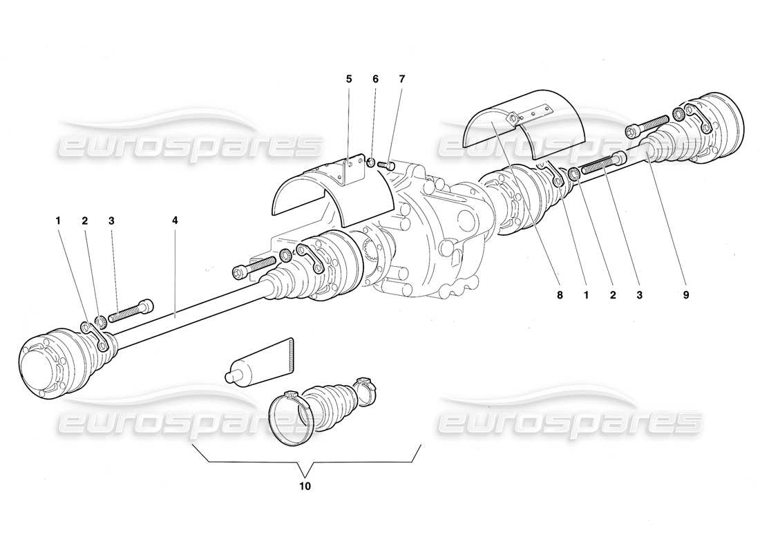 lamborghini diablo sv (1997) antriebswellen-teilediagramm