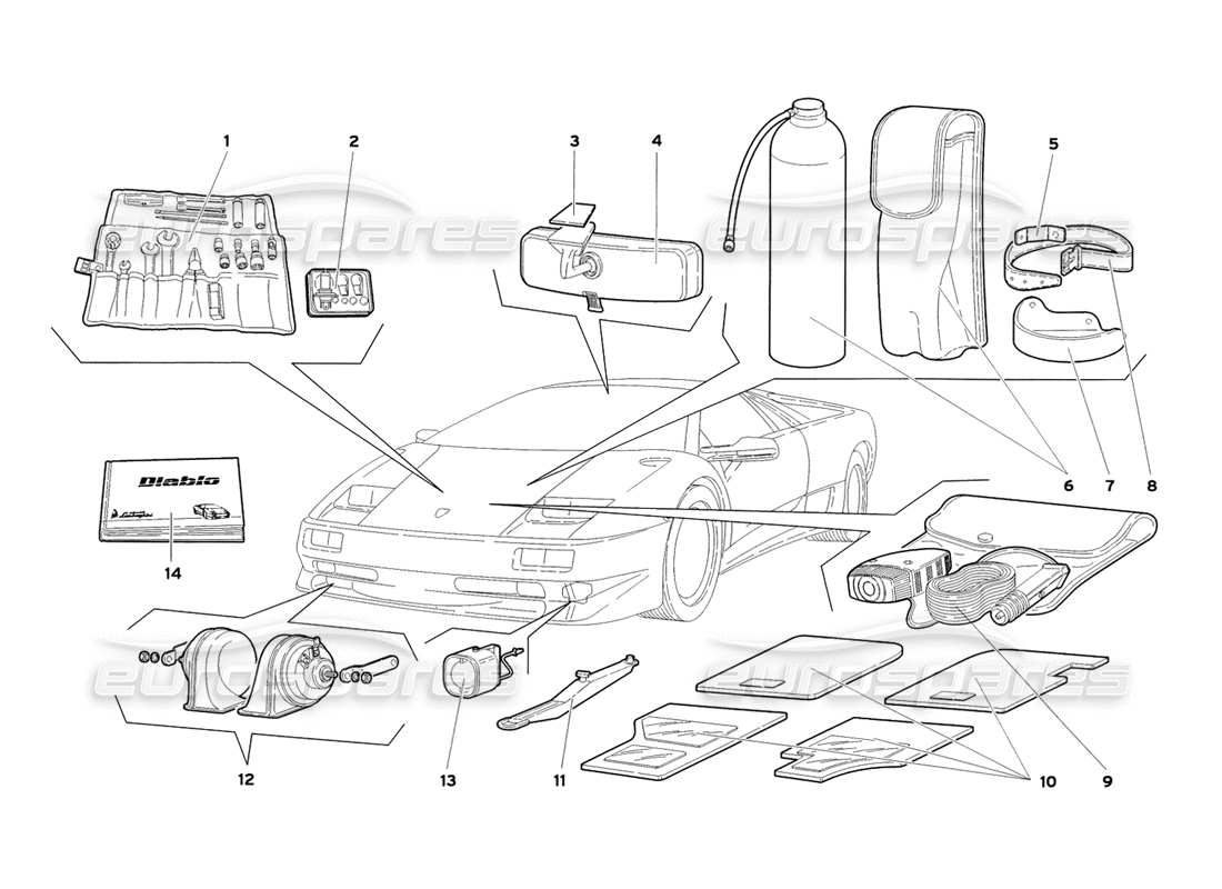 lamborghini diablo sv (1999) zubehör teilediagramm