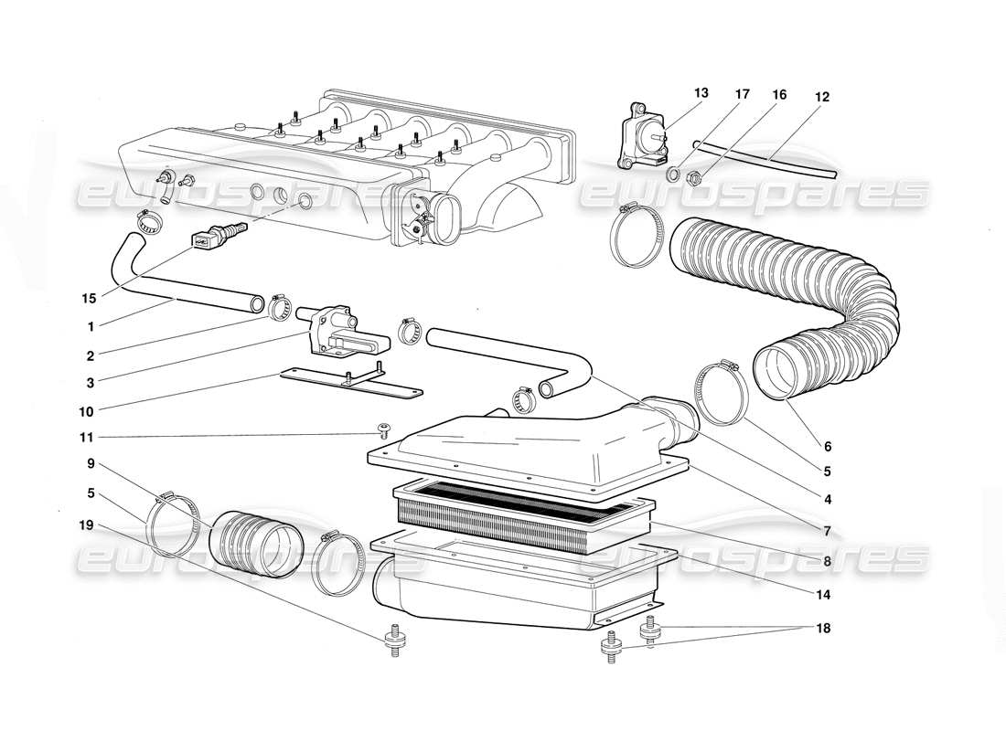 lamborghini diablo (1991) luftfilter teilediagramm