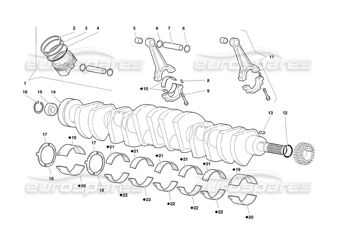 lamborghini diablo sv (1998) kurbeltrieb-teilediagramm