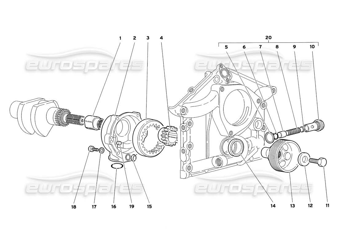 lamborghini diablo sv (1999) motorölpumpe teilediagramm