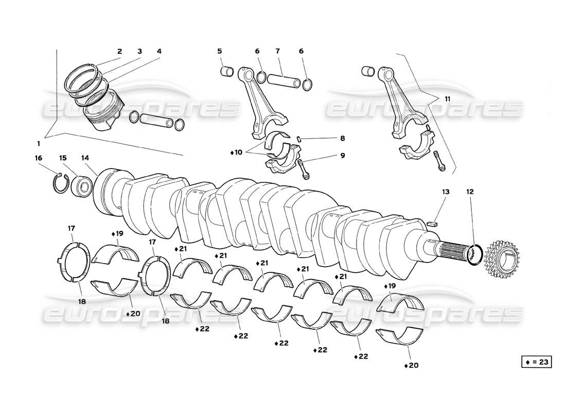 lamborghini diablo sv (1999) kurbeltrieb-teilediagramm