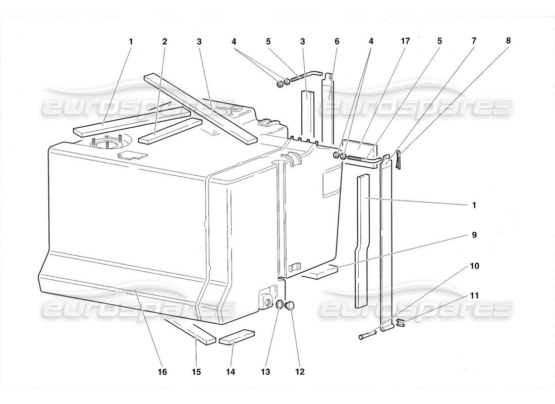 lamborghini diablo roadster (1998) kraftstoffsystem teilediagramm