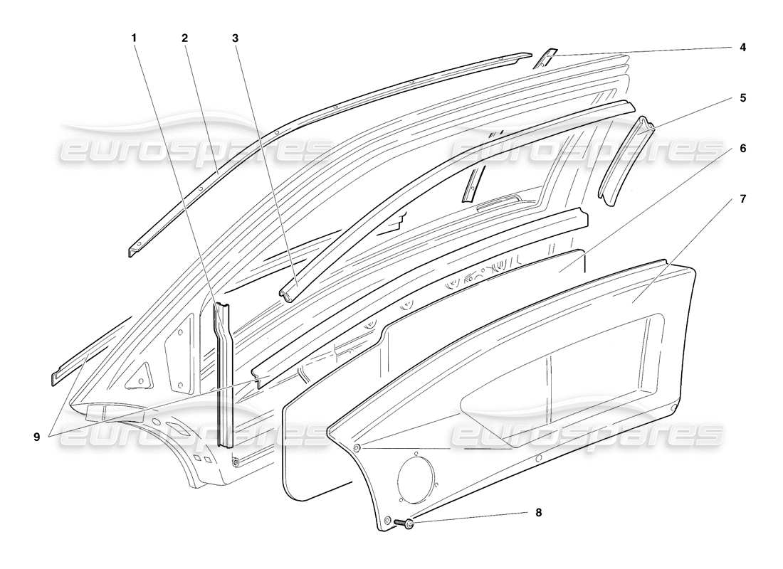 lamborghini diablo sv (1998) doors-ersatzteildiagramm