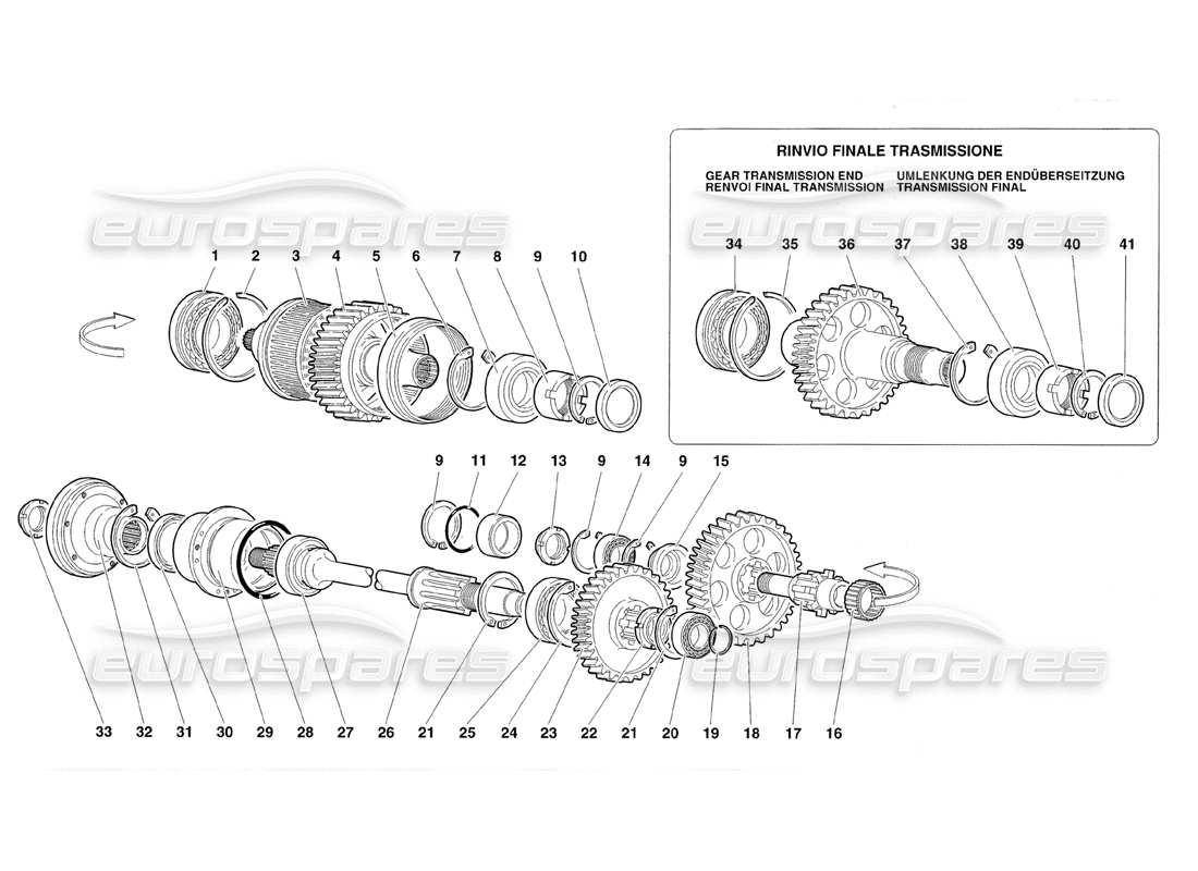 lamborghini diablo roadster (1998) teilediagramm der viskosekupplung