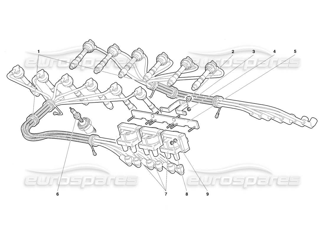 lamborghini diablo sv (1998) teilediagramm für elektrische komponenten