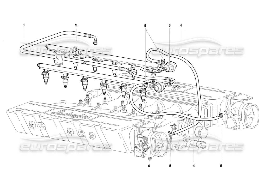 lamborghini diablo sv (1998) kraftstoffsystem teilediagramm