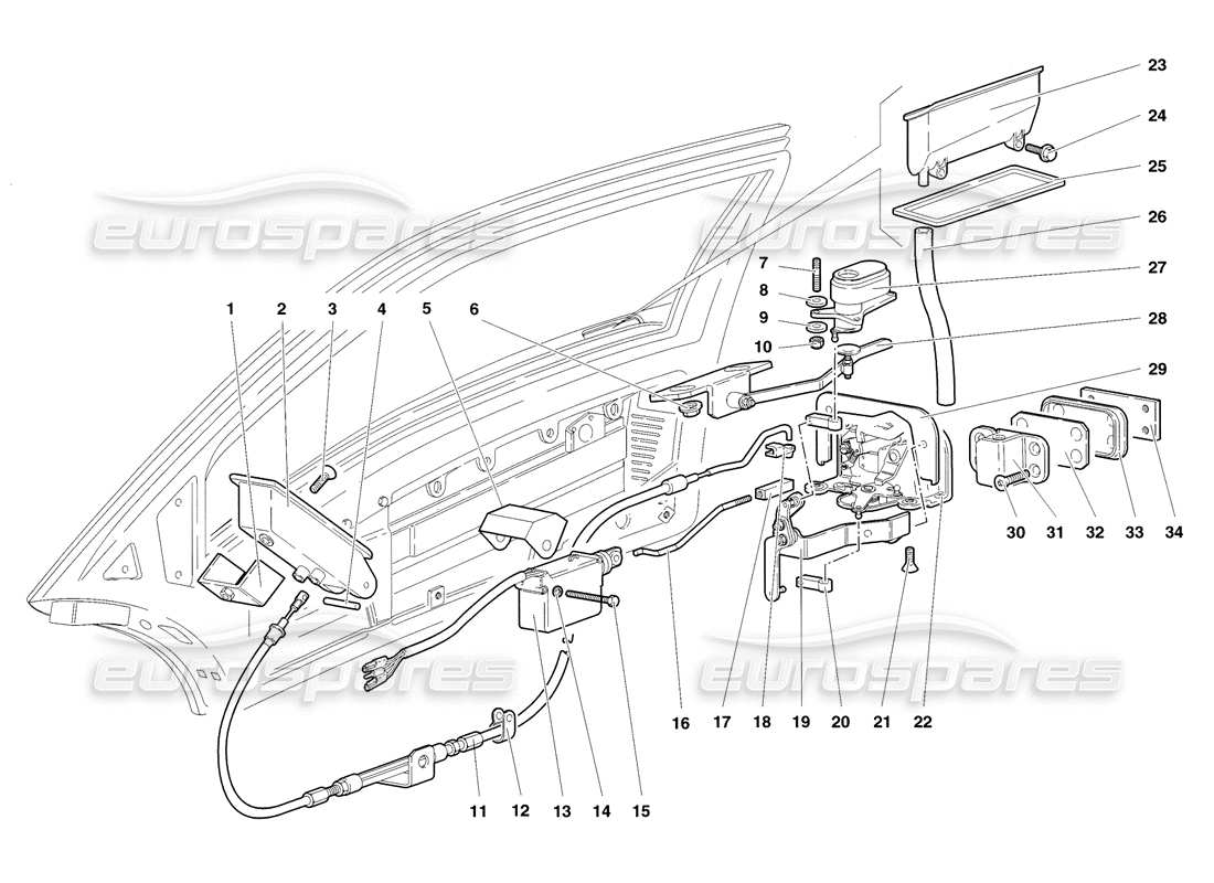 lamborghini diablo sv (1998) doors-ersatzteildiagramm