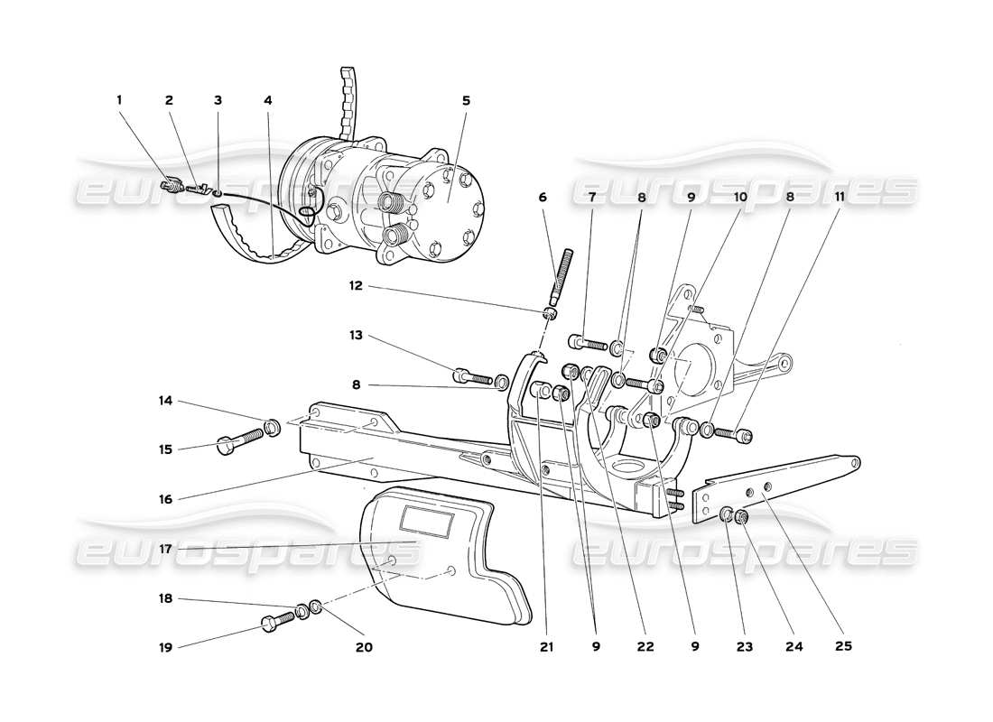 lamborghini diablo sv (1999) teilediagramm für die klimaanlage