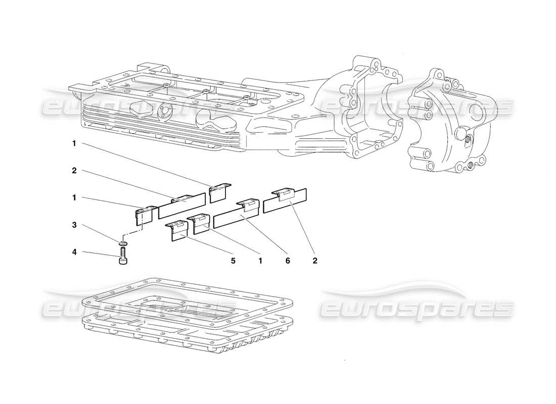 lamborghini diablo sv (1998) teilediagramm für ölwannenabweiser