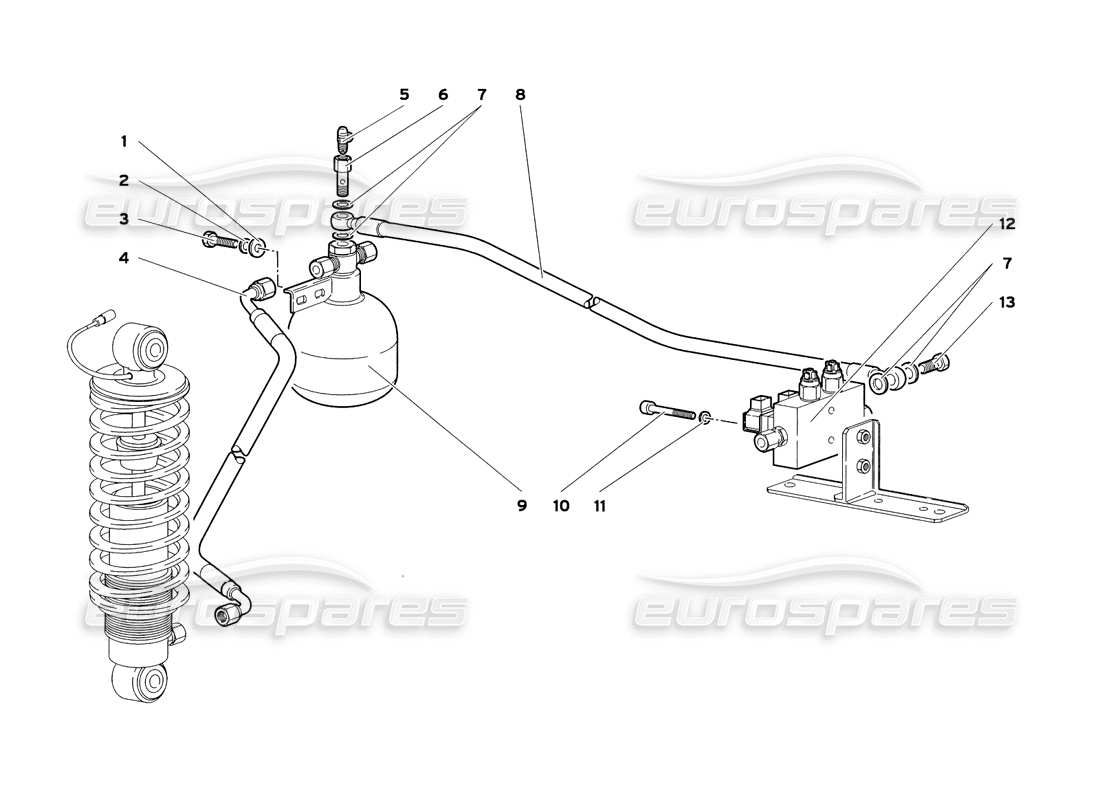 lamborghini diablo sv (1999) hebesystem (gültig für fahrzeuge mit hebesystem) teilediagramm