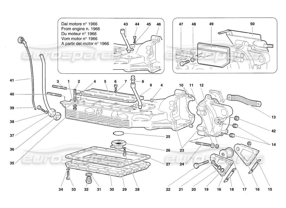 lamborghini diablo sv (1998) ölwannen-ersatzteildiagramm