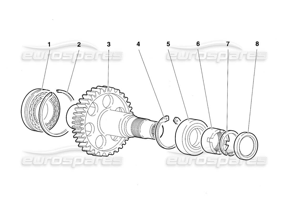 lamborghini diablo sv (1997) teilediagramm für das getriebeende