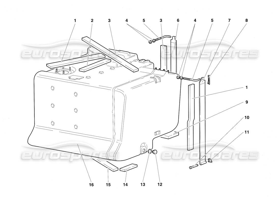 lamborghini diablo sv (1997) kraftstoffsystem teilediagramm