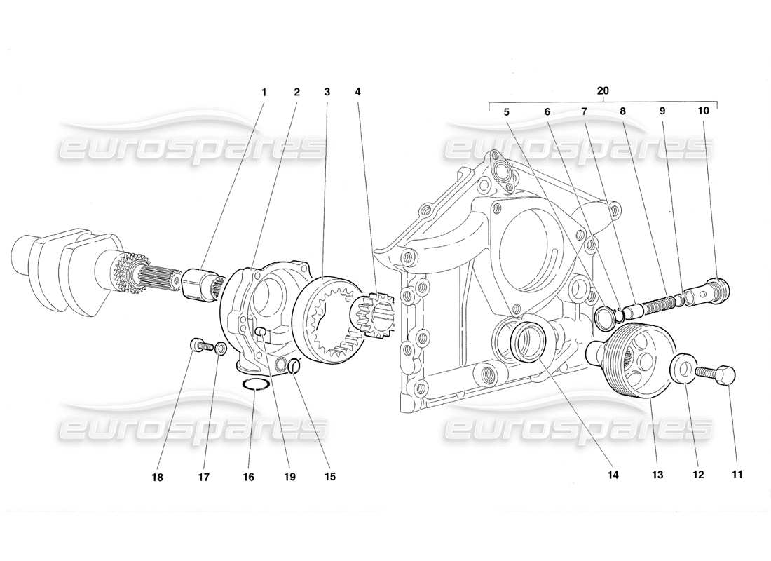 lamborghini diablo roadster (1998) motorölpumpe teilediagramm