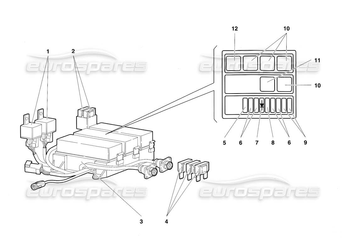 lamborghini diablo sv (1997) teilediagramm des elektrischen systems