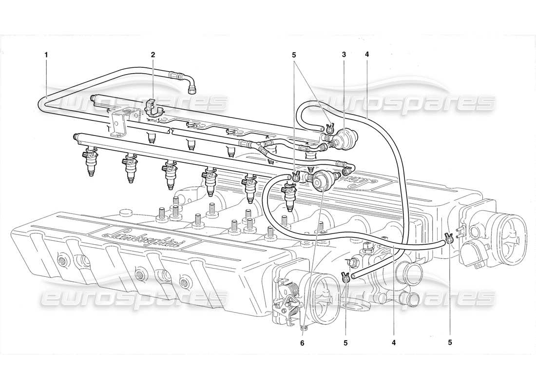 lamborghini diablo roadster (1998) kraftstoffsystem teilediagramm