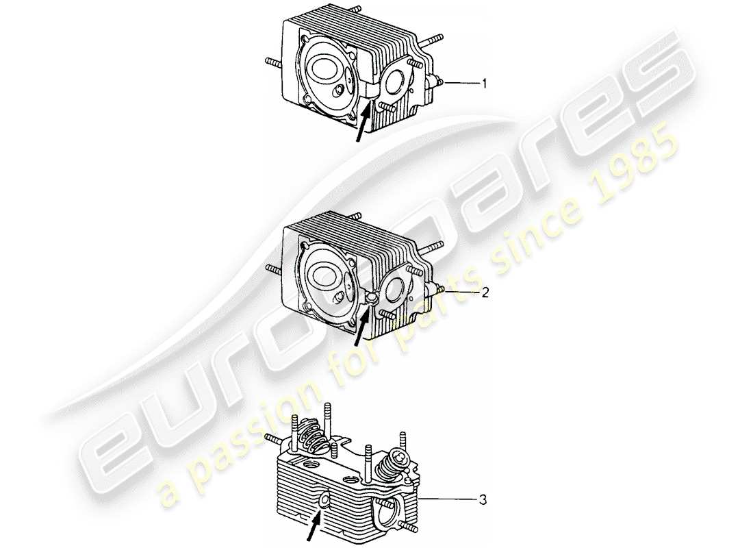 eine teilezeichnung aus dem porsche 2001 (refurbished and exchange catalogue) teilekatalog