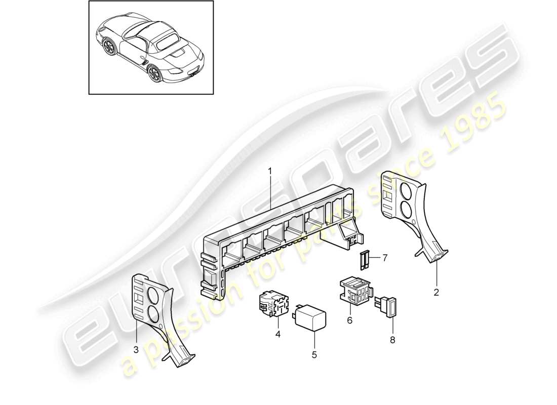 eine teilezeichnung aus dem porsche 2011 (987 boxster) teilekatalog