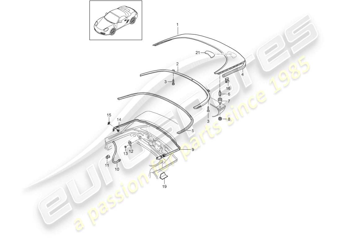 ein teilediagramm aus dem teilekatalog porsche boxster