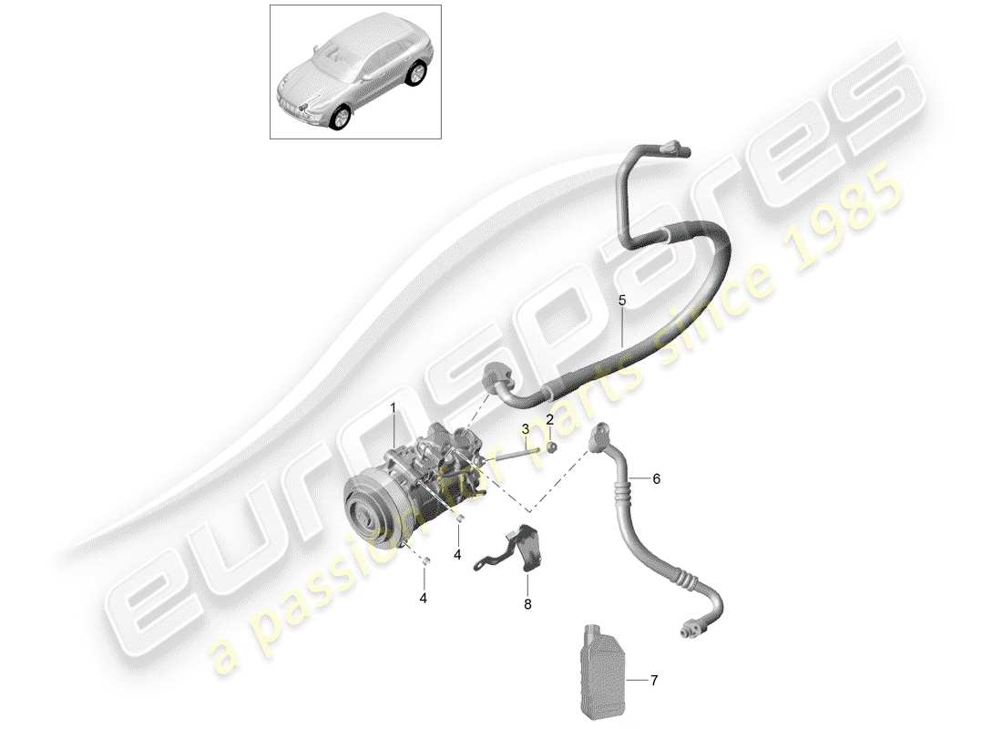 porsche 2015 (macan) kompressor teilediagramm