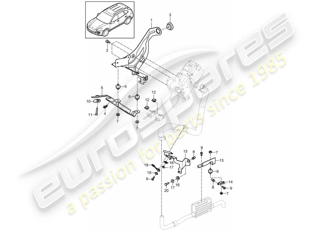 porsche 2014 (cayenne e2 92a) bracket-ersatzteildiagramm