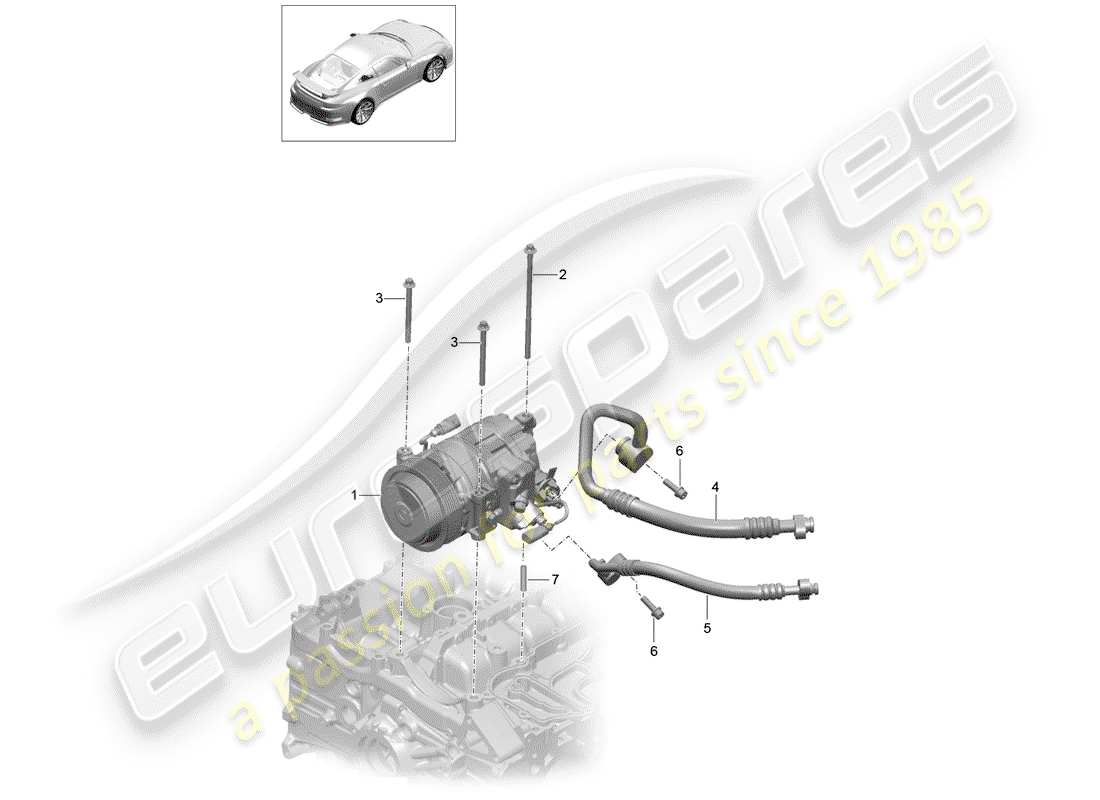 porsche 2015 (991-1 r/gt3/rs) kompressor teilediagramm