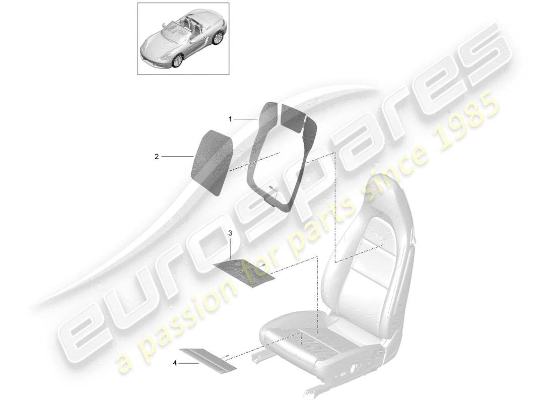 porsche 2017 (718 boxster) heizelement teilediagramm
