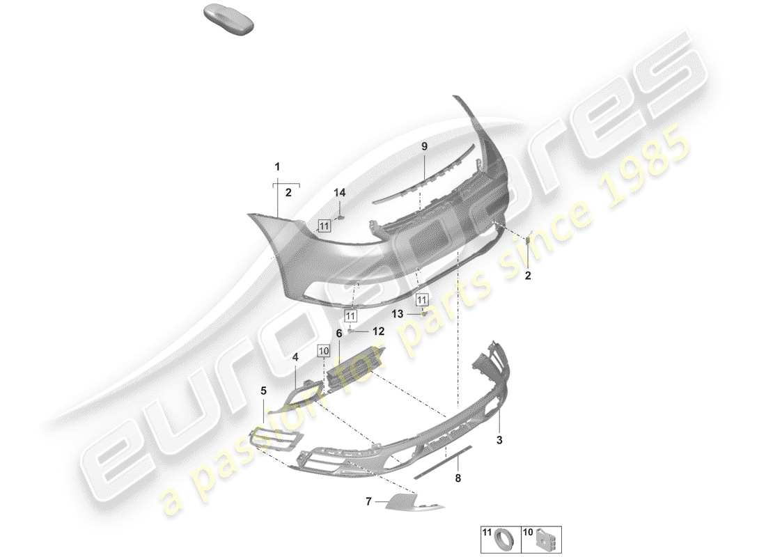 porsche 2020 (992-1) stoßstange ersatzteildiagramm
