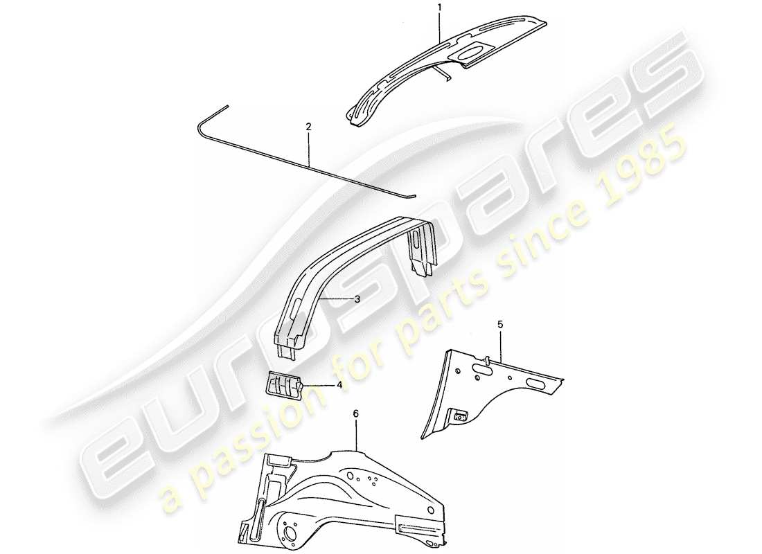 porsche 1977 (911) innenblech teilediagramm