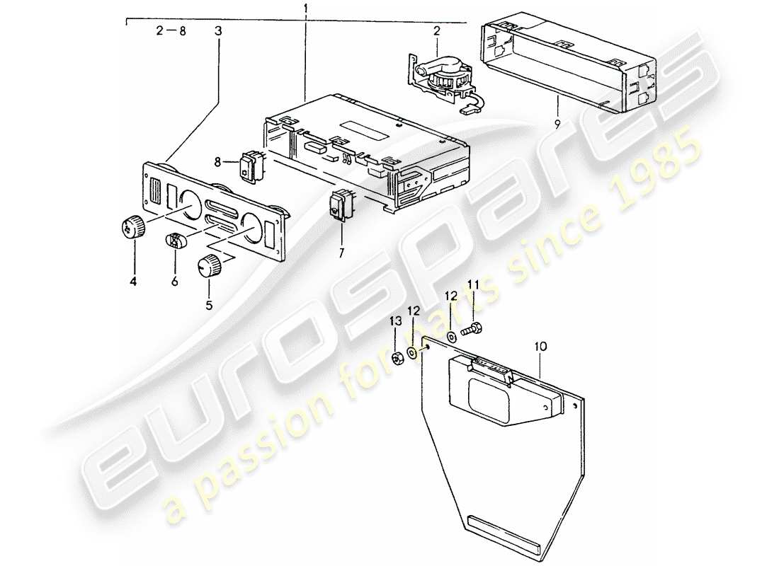 porsche 1991 (964) steuerschalter - treiber ersatzteildiagramm