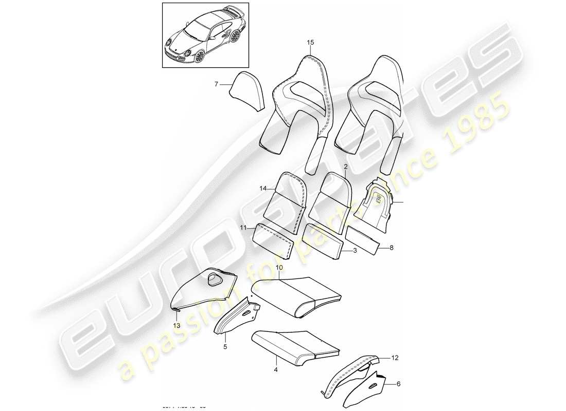 porsche 2013 (997-2 turbo / gt2 rs) schaumteil teilediagramm