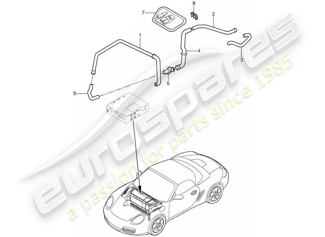 porsche 2009 (987 boxster) gepäckraum ersatzteildiagramm