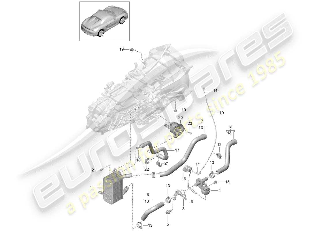 porsche 2016 (981 boxster spyder) schaltgetriebe ersatzteildiagramm