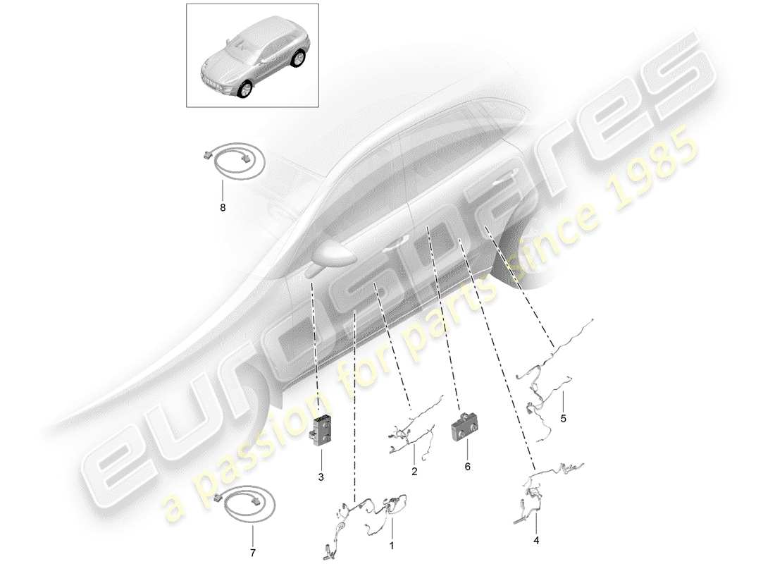 porsche 2015 (macan) harness-ersatzteildiagramm
