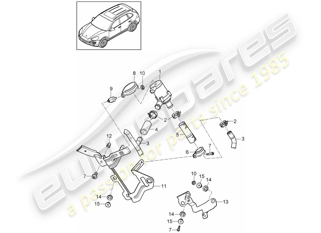 porsche 2013 (cayenne e2 92a) heizung teilediagramm