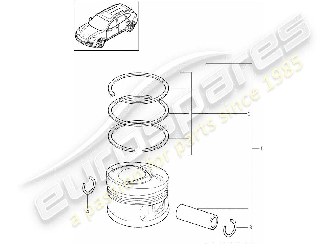porsche 2014 (cayenne e2 92a) kolben-teilediagramm