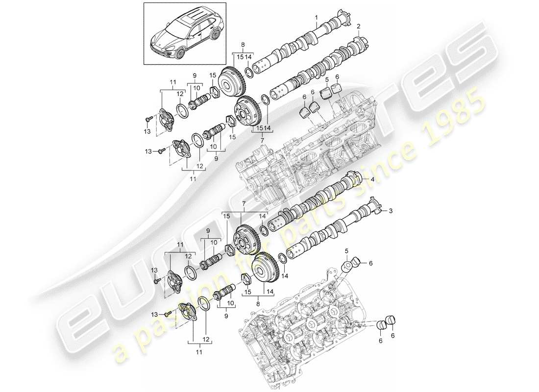 porsche 2017 (cayenne e2 92a) nockenwelle teilediagramm