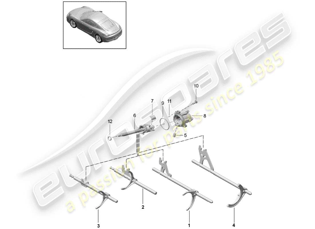 porsche 2019 (718 cayman) schaltgetriebe teilediagramm