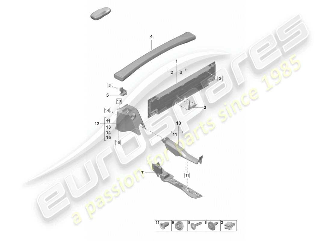 porsche 2019 (992-1) zierleisten hinten teilediagramm