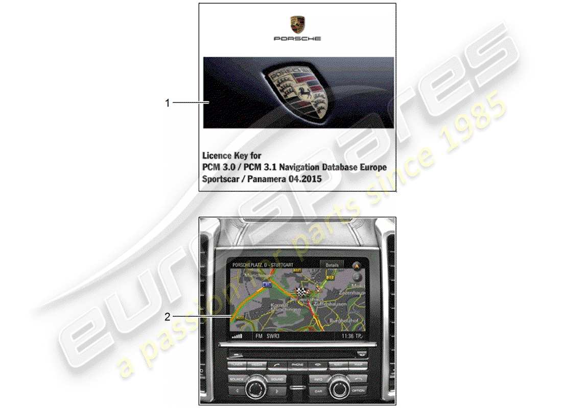 porsche tequipment 98x/99x (2019) navigationssystem teilediagramm