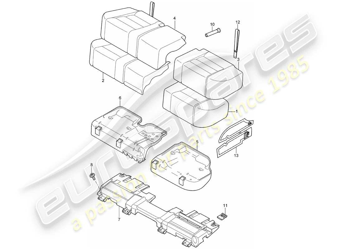 porsche 2008 (cayenne e1 9pa) seat-ersatzteildiagramm