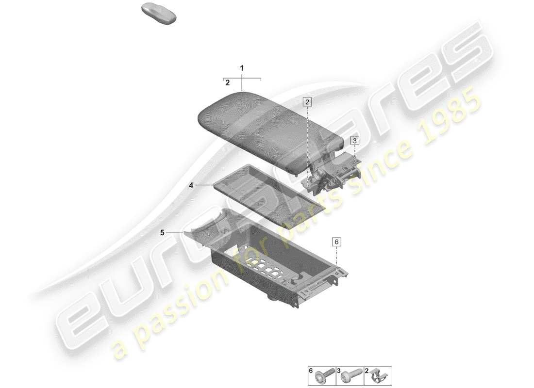 porsche 2020 (992-1) center console ersatzteildiagramm