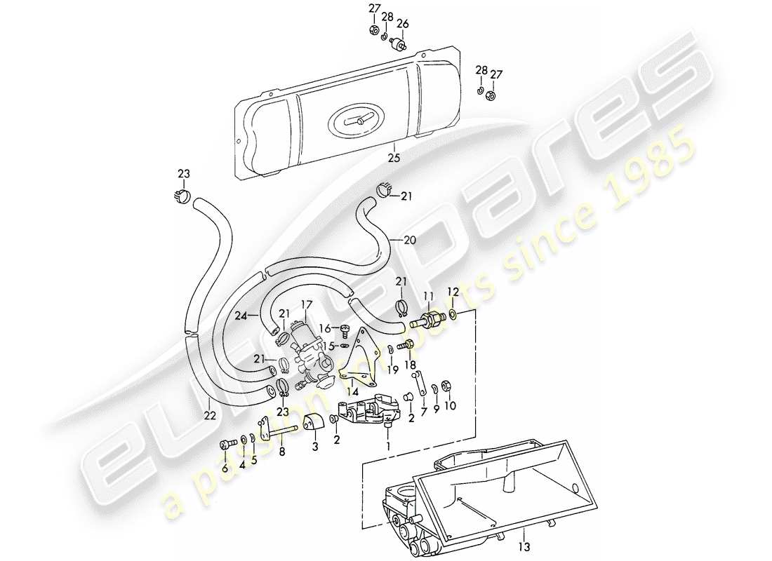 porsche 1971 (911) vakuumsystem - für - kupplungsausrückung - d - mj 1972>> ersatzteildiagramm