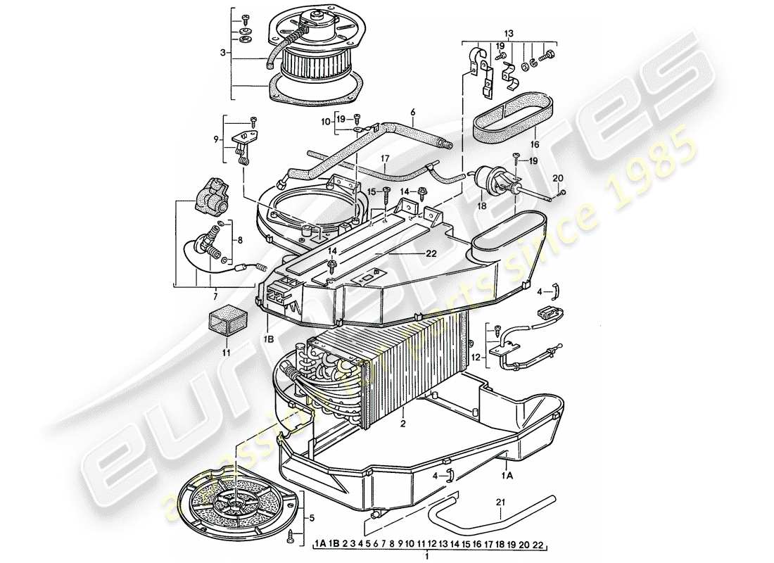 porsche 1986 (924s) klimaanlage teilediagramm